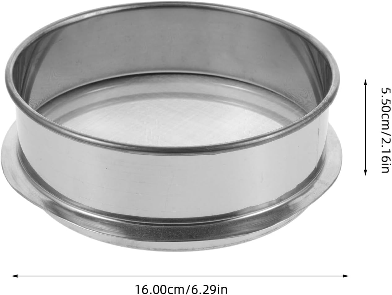 LALAFINA 100 Mesh Drum Sieve 15 Cm Stainless Steel Flour Sifter for Kitchen, Rice, Juice, Food, Pasta, Flour, Baking image number 4