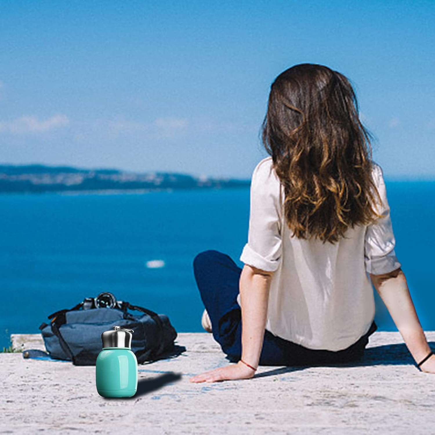 7Oz/200Ml Small Mini Vacuum Insulated Water Bottle Portable Leakproof Travel Mug Stainless Steel Cold and Hot Thermal Flask for Kids Children Women School Office Lunch Coffee Milk Tea (Teal) - Original Color image number 6