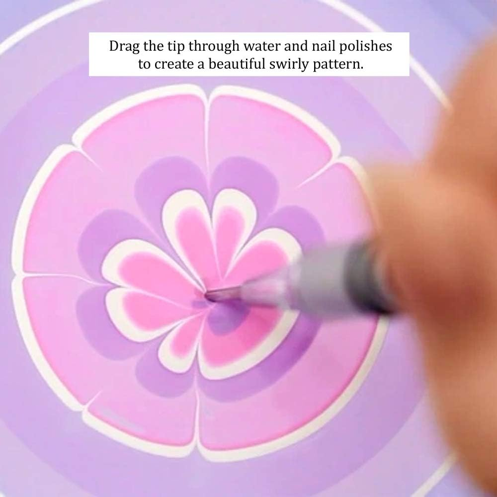 Winstonia Nail Art Water Marble Tool for Watermarbling Pattern Manicure &ndash; Pointy Stainless Steel Picker Pen image number 3