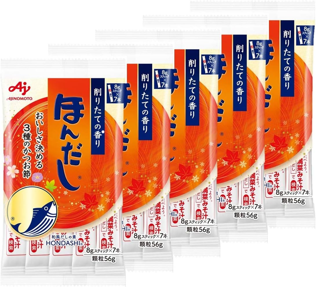 AJINOMOTO Hondashi Hon-Dashi Bonito Fish Stock KATSUO Soup Seasoning 8G Stick X 7 Packs 56G Powder Type image number 1