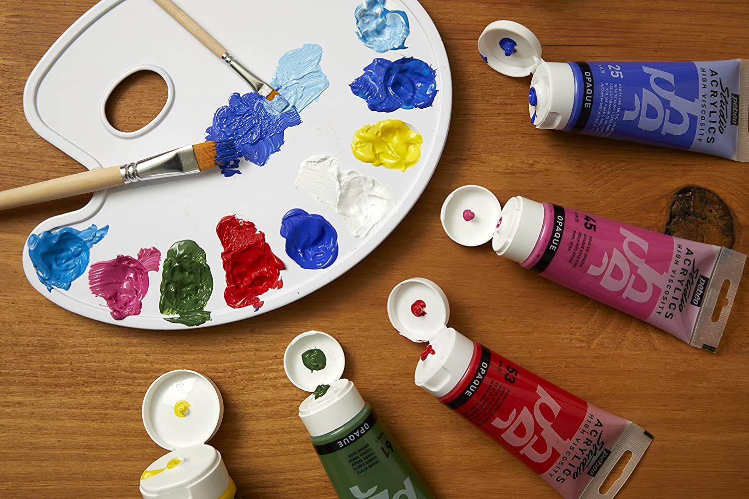 P&eacute;b&eacute;o Ivory Acrylic Paint 500 Ml Tub - Fluorescent Orange image number 5