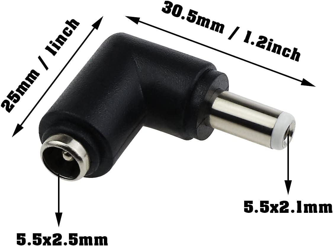 5X 5.5Mmx2.1Mm Female Socket to 5.5Mmx2.5Mm Male Plug Jack DC Power Adapter Converter Connectors for CCTV Camera Applications image number 4
