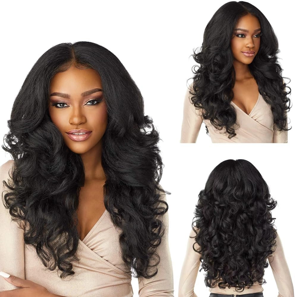 Poemtian European and American Women'S Wig, Fluffy Long Curly Hair, Middle Part Curly Wavy Wig image number 1