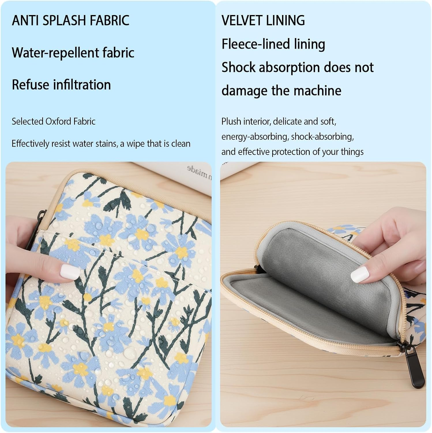 Protective Sleeve Pouch for Kindle, Travel-Friendly Storage Solution with Secure Design, Fits 6-7 Inch E-Readers, Lightweight Travel Companion for Books and Accessories image number 4