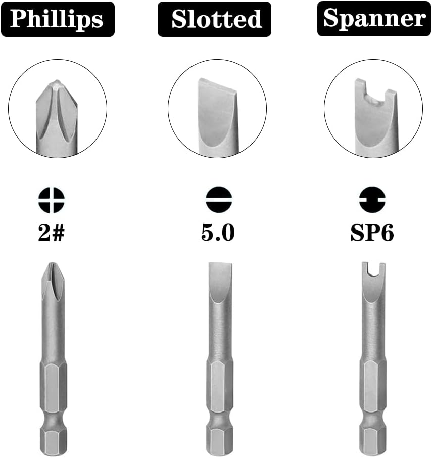 Saipe 13Pcs 50Mm Magnetic Special Shape Screwdriver Bit Set (Phillips, Slotted, Spanner, Y-Type, Triangle, Inner Cross, 3-Points) 1/4 Inch Hex Shank for Power Screwdriver Drill Impact Driver image number 1