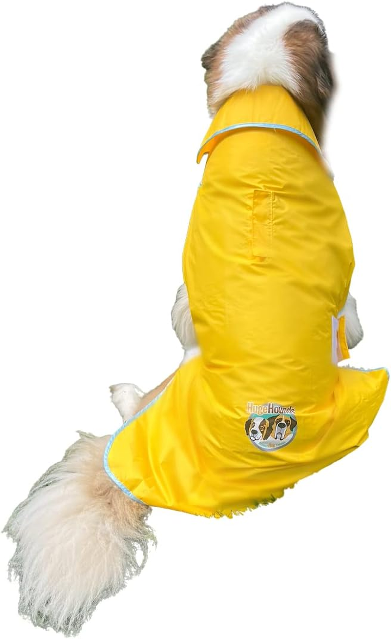 Hugehounds Extra Large Dog Yellow Rain Rover Raincoat with Half Hood XL- Waterproof-Includes a Travel Carry Bag image number 6