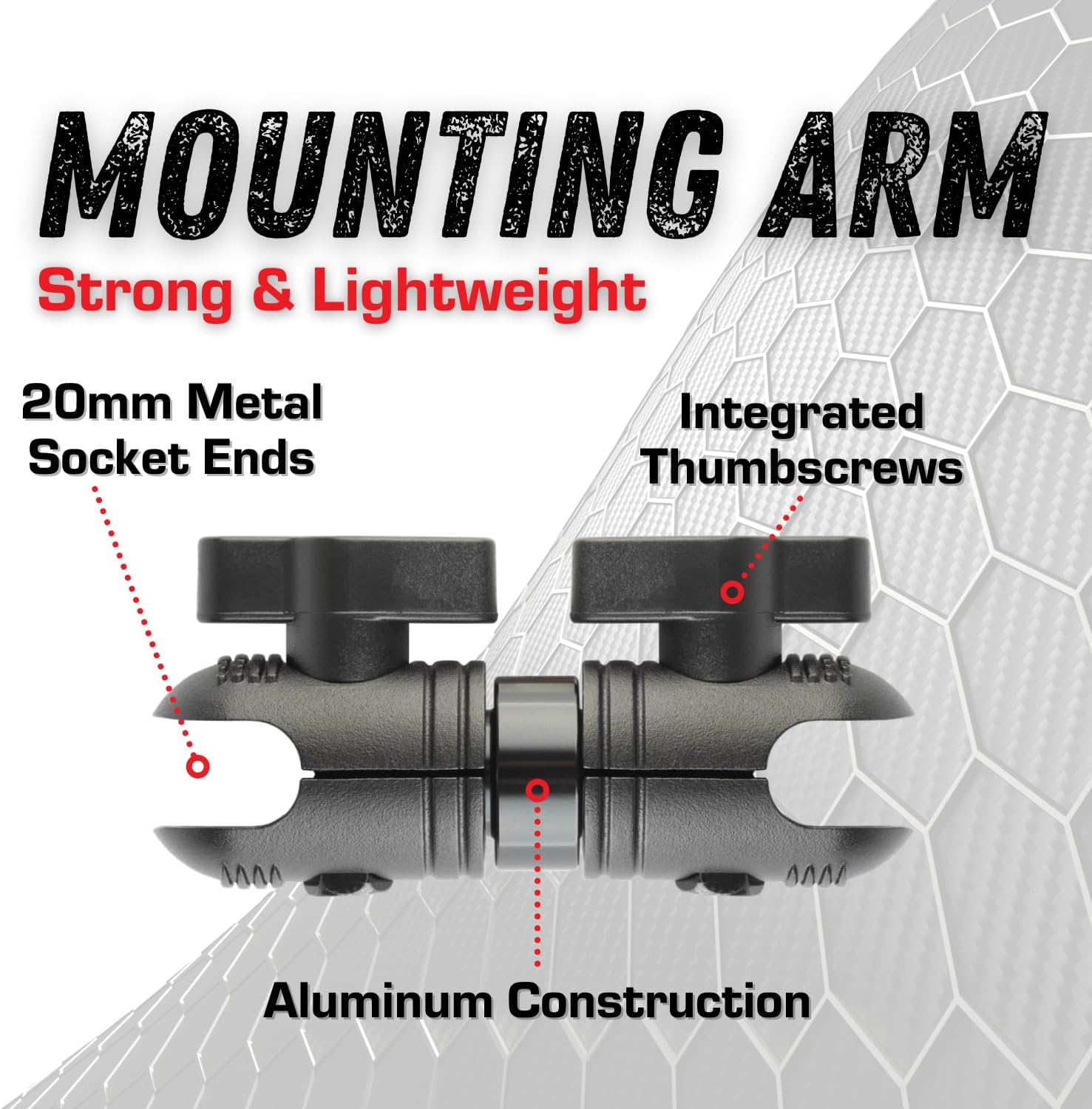 Bulletpoint 3.5'' Aluminum Mounting Arm Phone Holder Dual 20Mm Socket Ends Compatible with Iphone and Android Smartphones