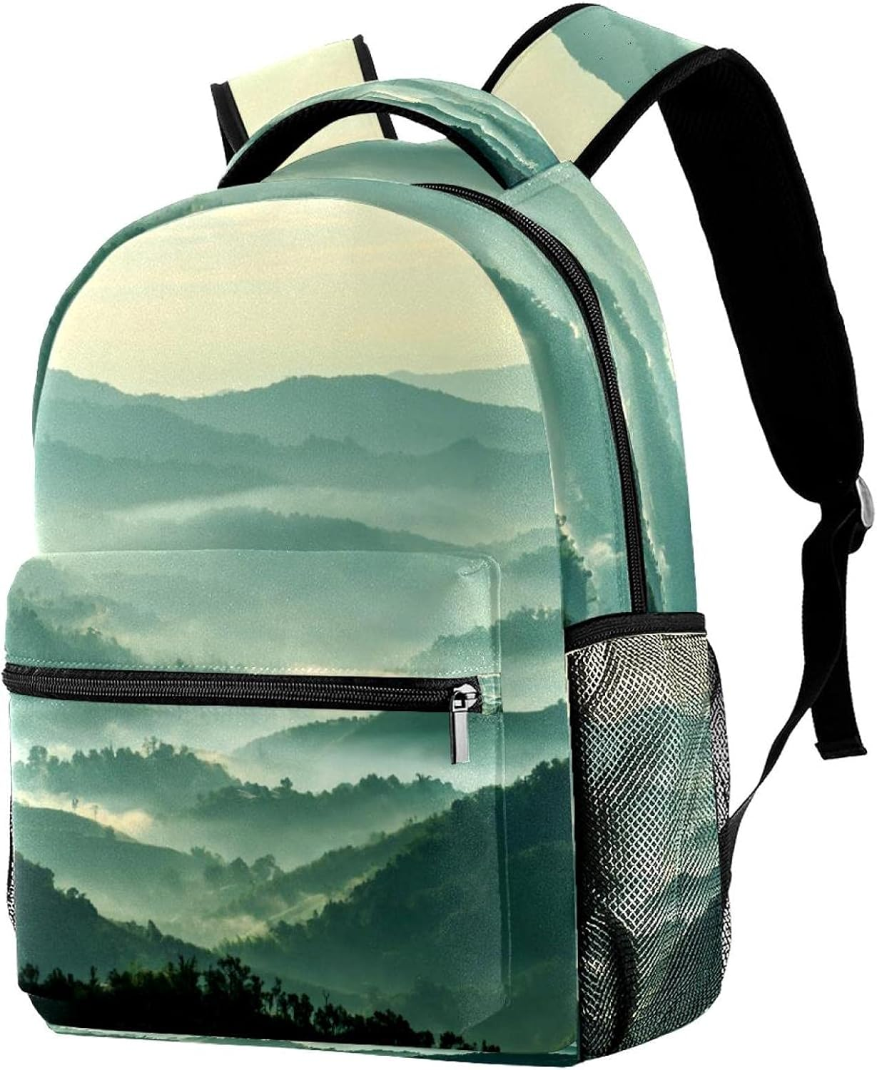 Mountain Layer in Morning Sun Ray and Winter Fog Backpack Students Shoulder Bags Travel Bag College School Tote Backpacks image number 5
