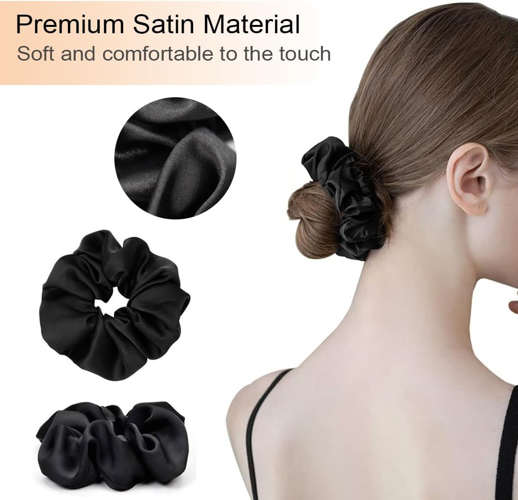 Youery Pack of 6 Scrunchies, Bridesmaids Hair Bobbles, Premium Satin Hair Bobbles, Soft Elastic Hair Bands, Ponytail Holders for Girls, Women, Brides, Bridesmaids image number 6