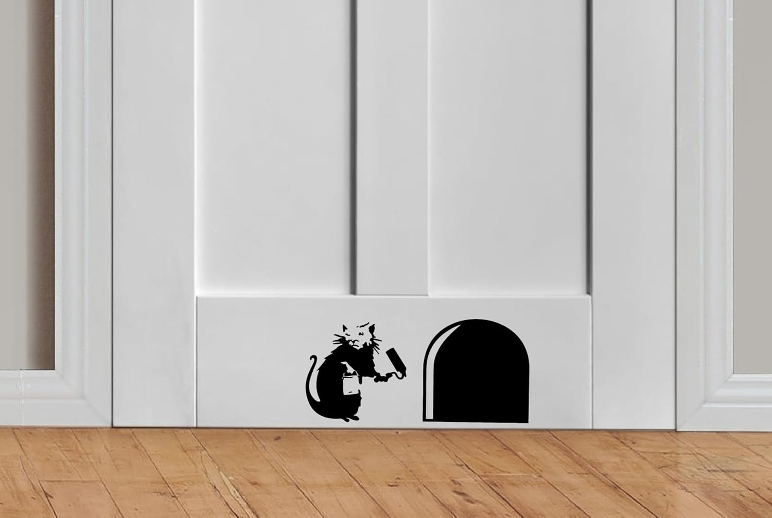 (Black, 20Cm) - Banksy Skirting Board Wall Art Bedroom Living Room Lounge Wall Decal (Black, 20Cm) image number 4