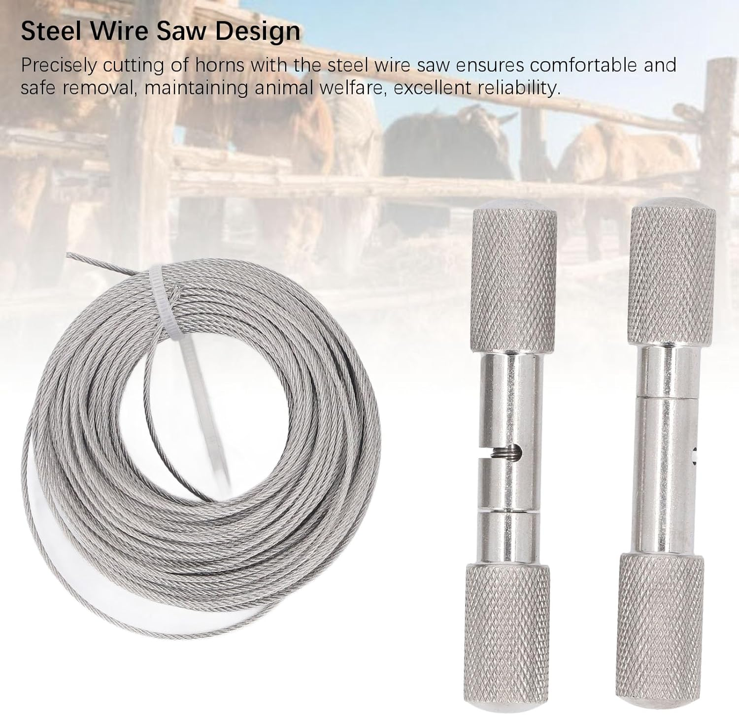 Fdit Horn String Saw, Stainless Steel Hand Pocket Rope Saw, 49.21Ft for Cow Sheep Emergency, Crafted with Handles and Storage Box image number 6