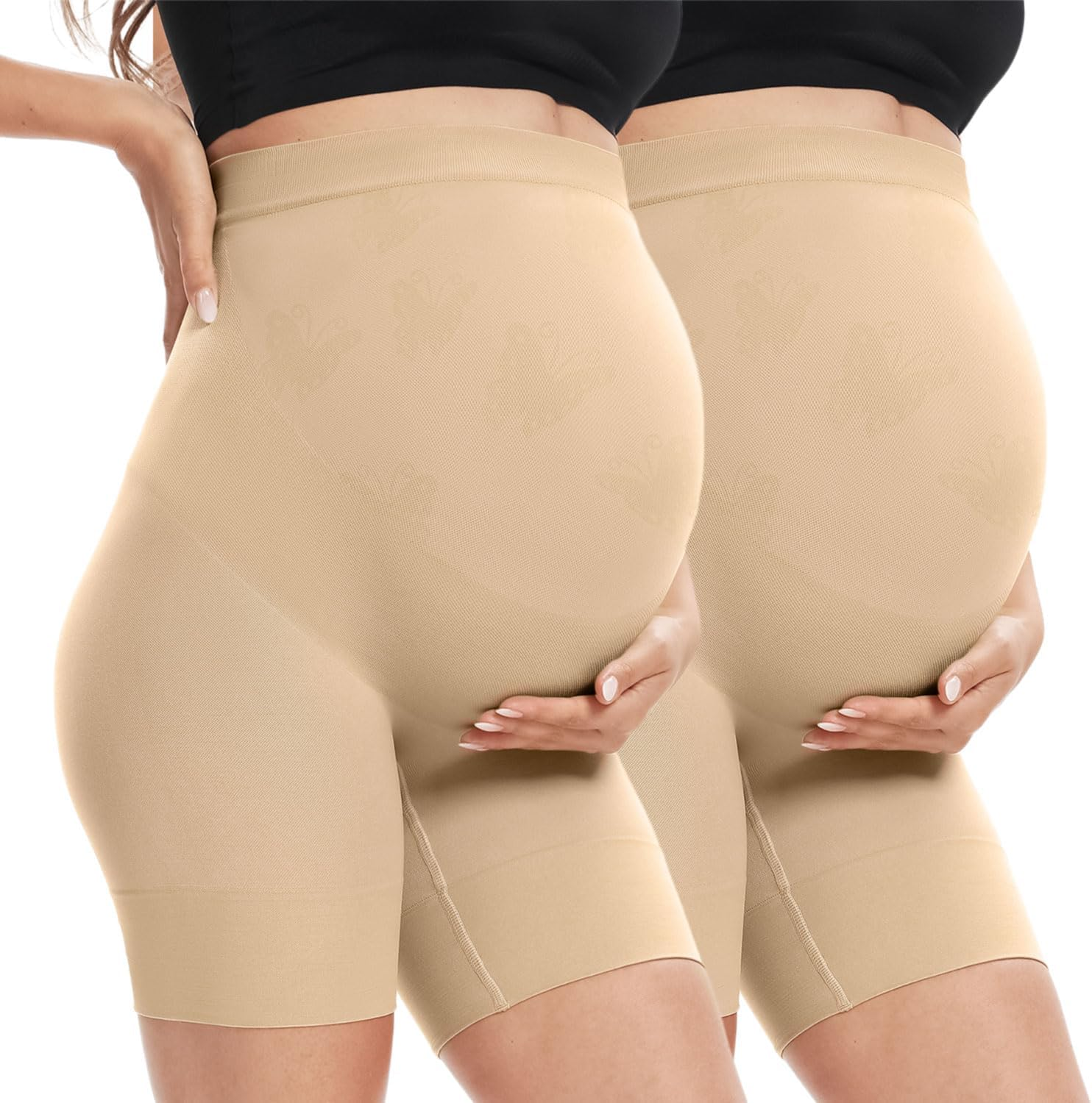 XNHAN Secret Fit Shaper Panty - Seamless Maternity Shapewear for Dress, Belly Support, Prevent Thigh Chaffing, S-XXXL