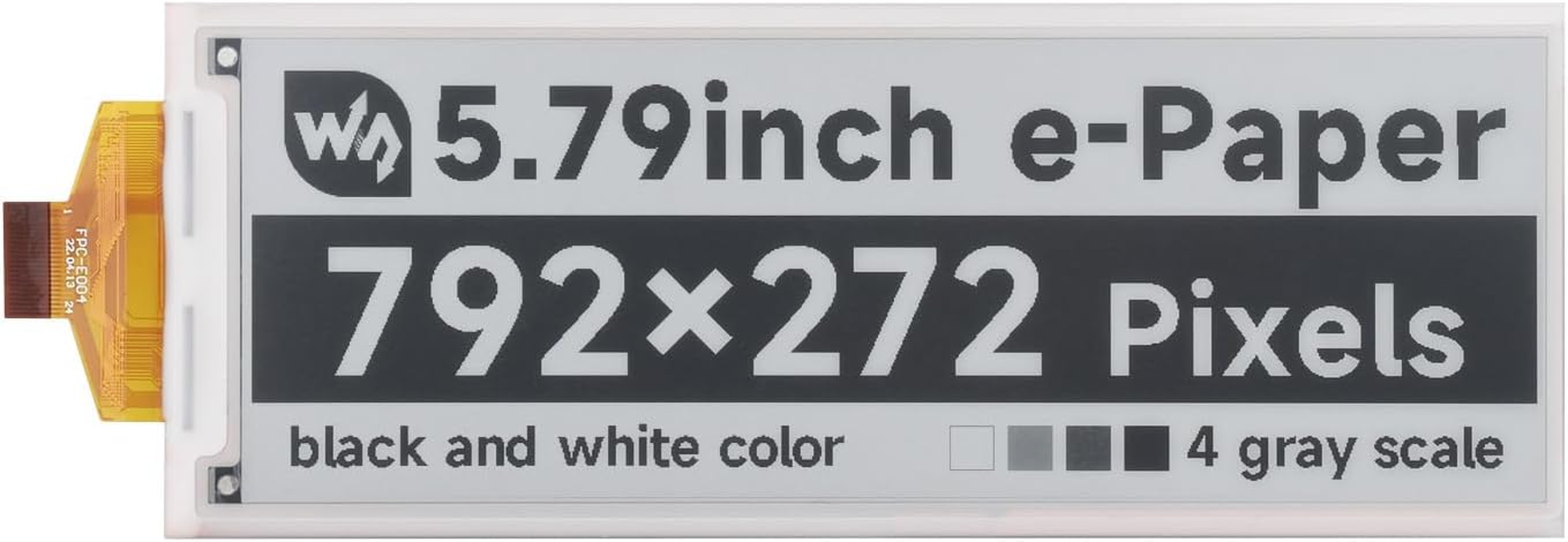 Waveshare 5.79Inch E-Paper Raw Display, Compatible with Raspberry Pi, E-Ink Display, 792X272, Black/White, SPI Communication, without Driver Board image number 3