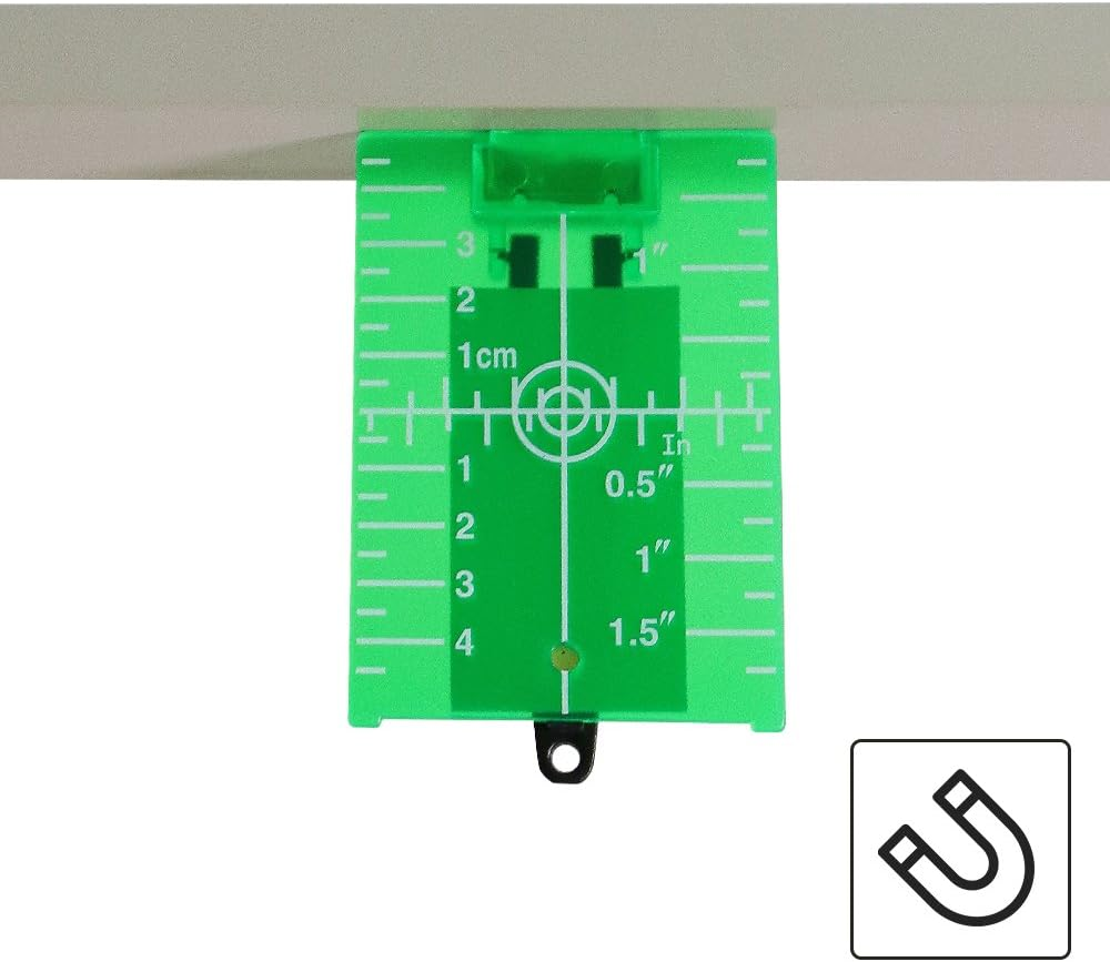 Huepar Tp01G-Magnetic Floor Laser Target Plate Card with Stand for Green Beam Applications Enhancing the Visibility of Green Laser Lines or Points 1.3 Times image number 3