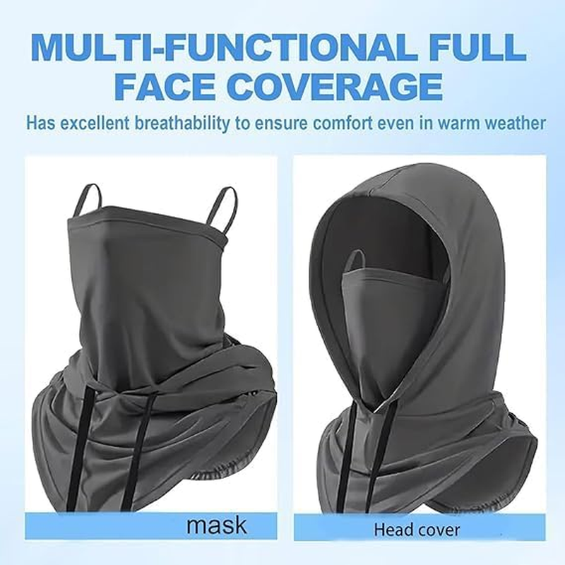 Cooling Balaclava Sun UV Protection Hood, Breathable Full Head Mask Face Cover for Men Women - Cycling Motorcycle Fishing Running Outdoor Sports Lightweight Adjustable Face Hood image number 4