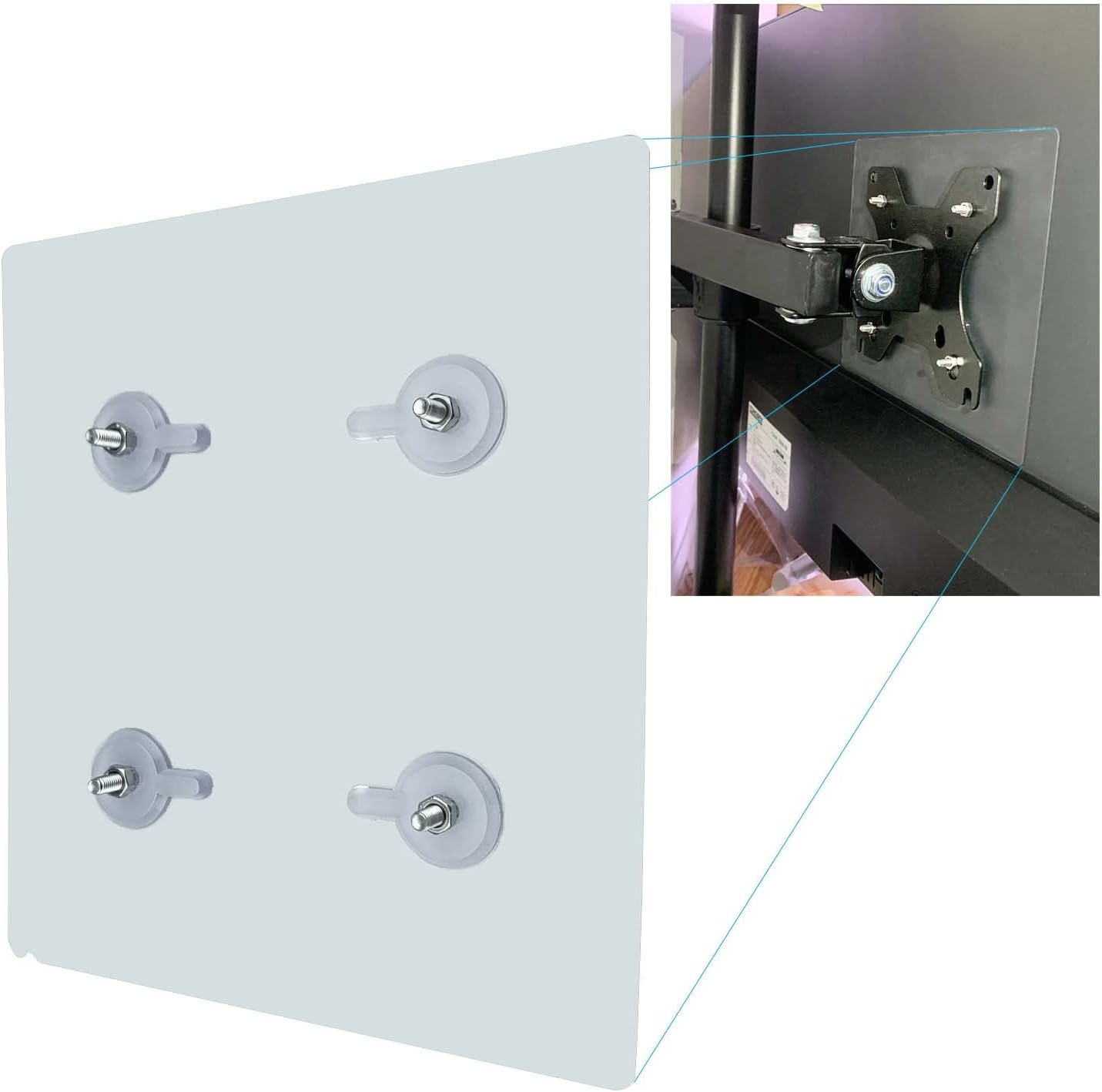 NOBER VESA Mount Adapter Bracket Kit Non-Vesa Mounting Universal for 75 VESA Monitor Arm Compatible 2 Pack image number 2