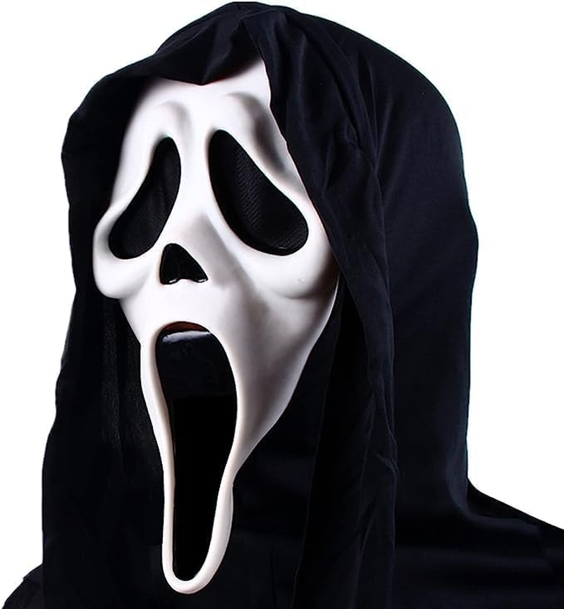 Ghostface Mask Horror Film Mask Scream Mask Party Mask Scary Props Halloween Mask Ghost Mask Masquerade Costume Accessories Suitable for Horror Parties (B) image number 3