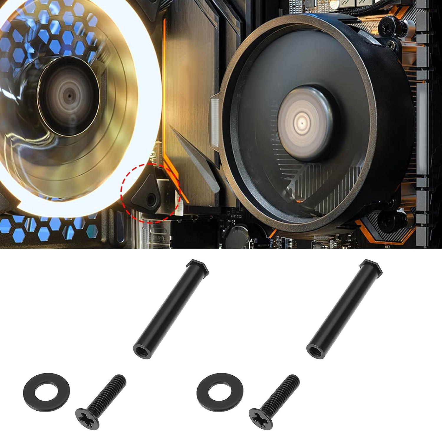 8Pcs Chassis Fan Radiator Fixing Screws Model WT01 Suitable for PC Black - Black image number 4