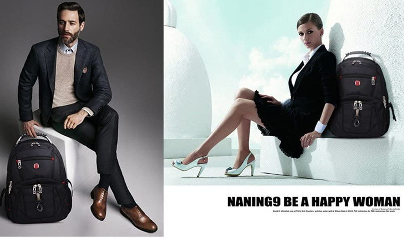 SWISSWIN Swiss Waterproof Business Backpack Travel Backpack College School Backpack Casual Daypack Daily Shoulder Bag SW8112 Black 16 Inch Laptop Notebook Backpack for Men Womens Boys Girls &hellip; image number 4