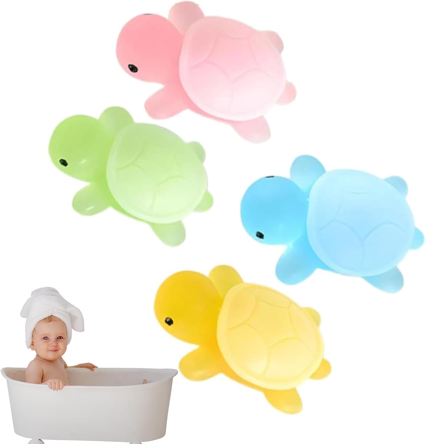 Handmade Kids Soap, Turtle Shape 4X Creative Cute Soap, Natural Mild Cleansing and Moisturizing Body Wash for Boys and Girls, Home Bathroom Use, 2.36X1.57X0.79 Inches image number 1