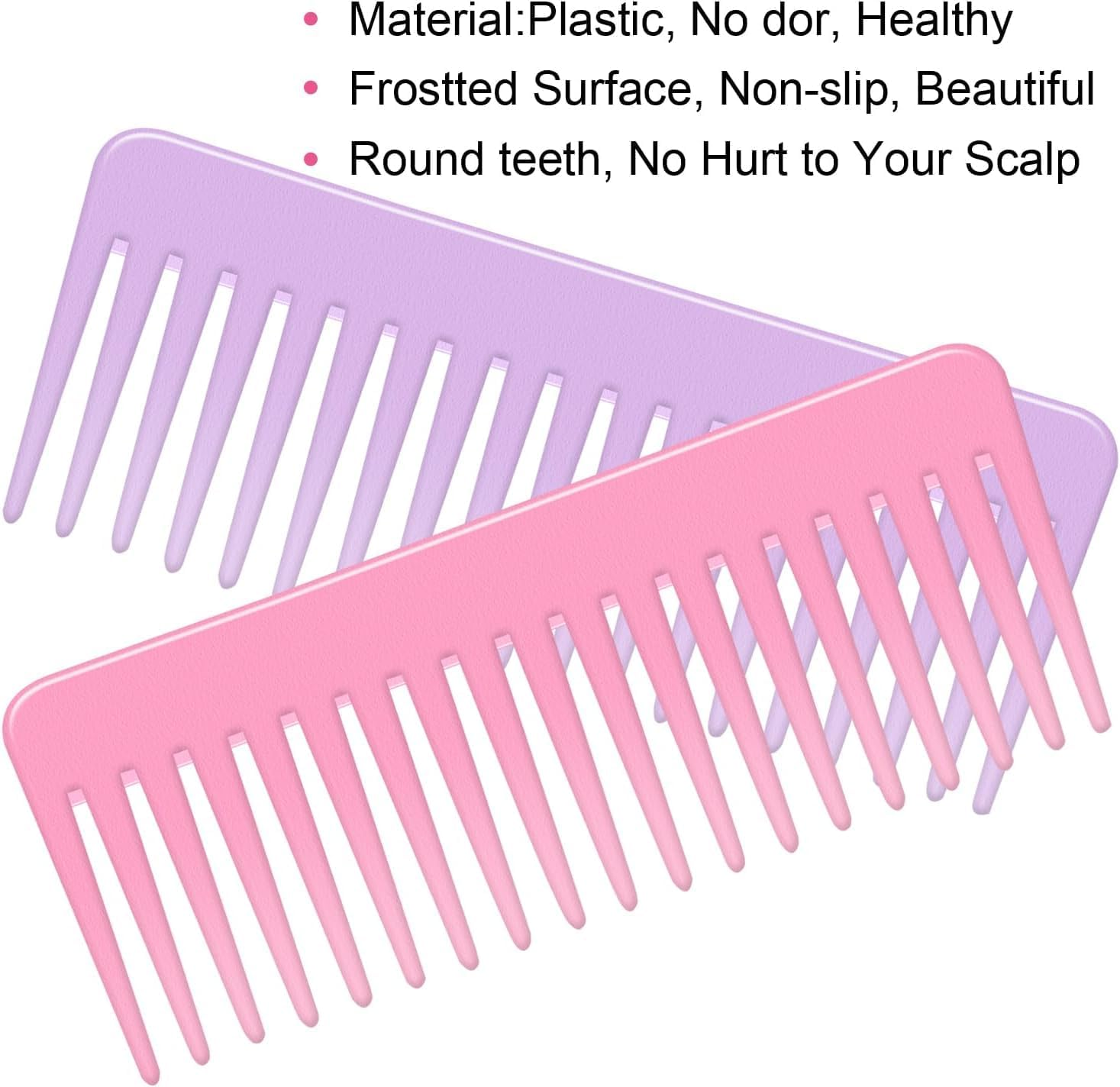 2 PCS Wide Tooth Detangling Comb for Long, Curly, Wet Hair - No Handle Styling, Shampoo & Detangling Comb (Style1, One Size) image number 3