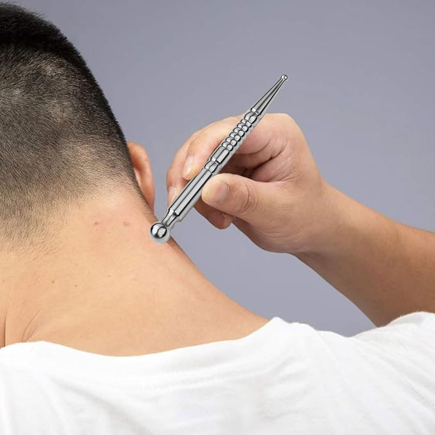 Manual Acupuncture Massage Pen Stainless Steel Facial Reflexology Acupuncture Pen Deep Tissue Massager Trigger Point Massage Tool for Relaxing image number 4