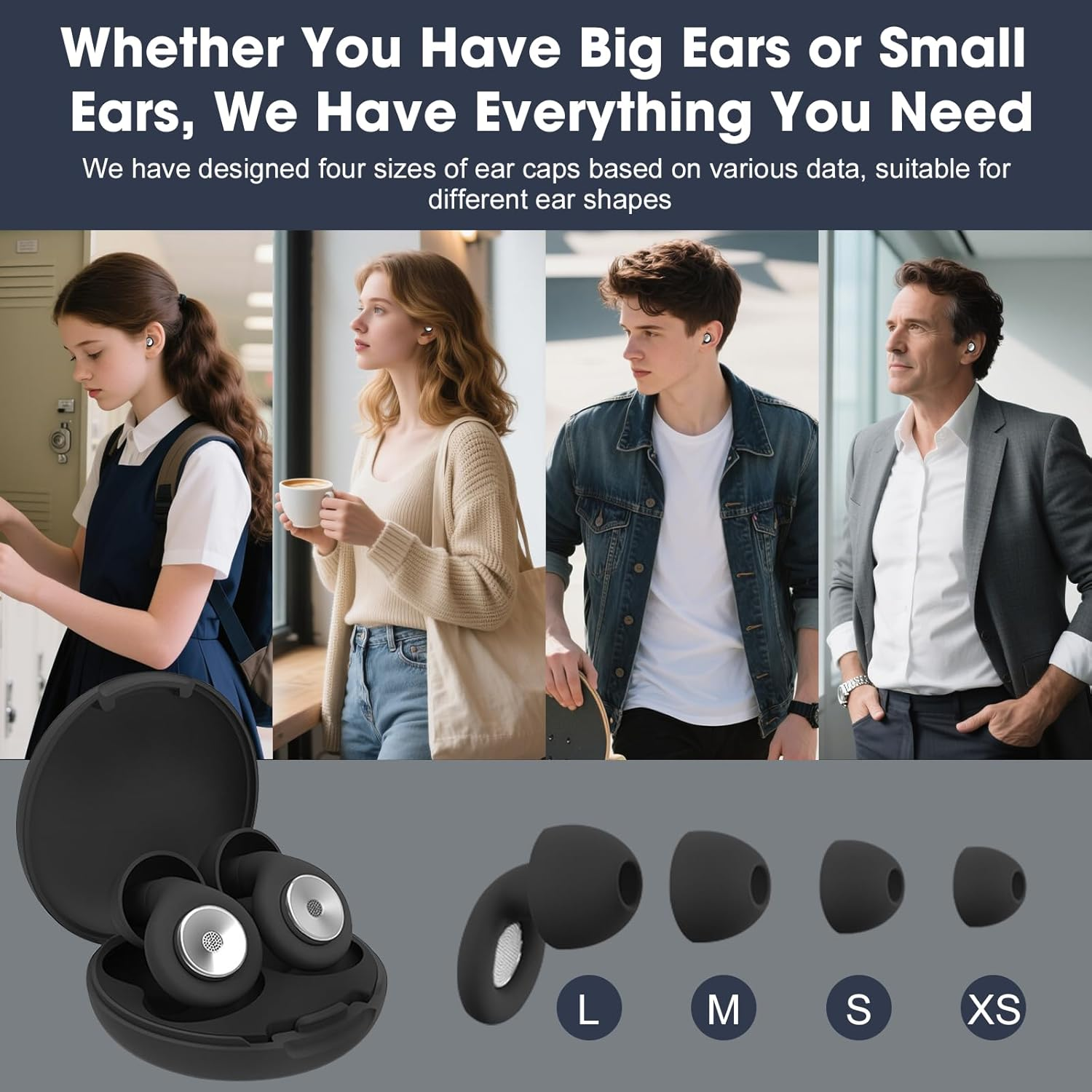 Ear Plugs for Sleeping - 58Db Noise Reduction,Ultra-Comfy Flexible Eco-Durable Silicone,Reusable Noise-Reducing Earplugs for Sleep,Focus,Travel,Concerts,With 8 Tips (XS - L)+Travel Case image number 6