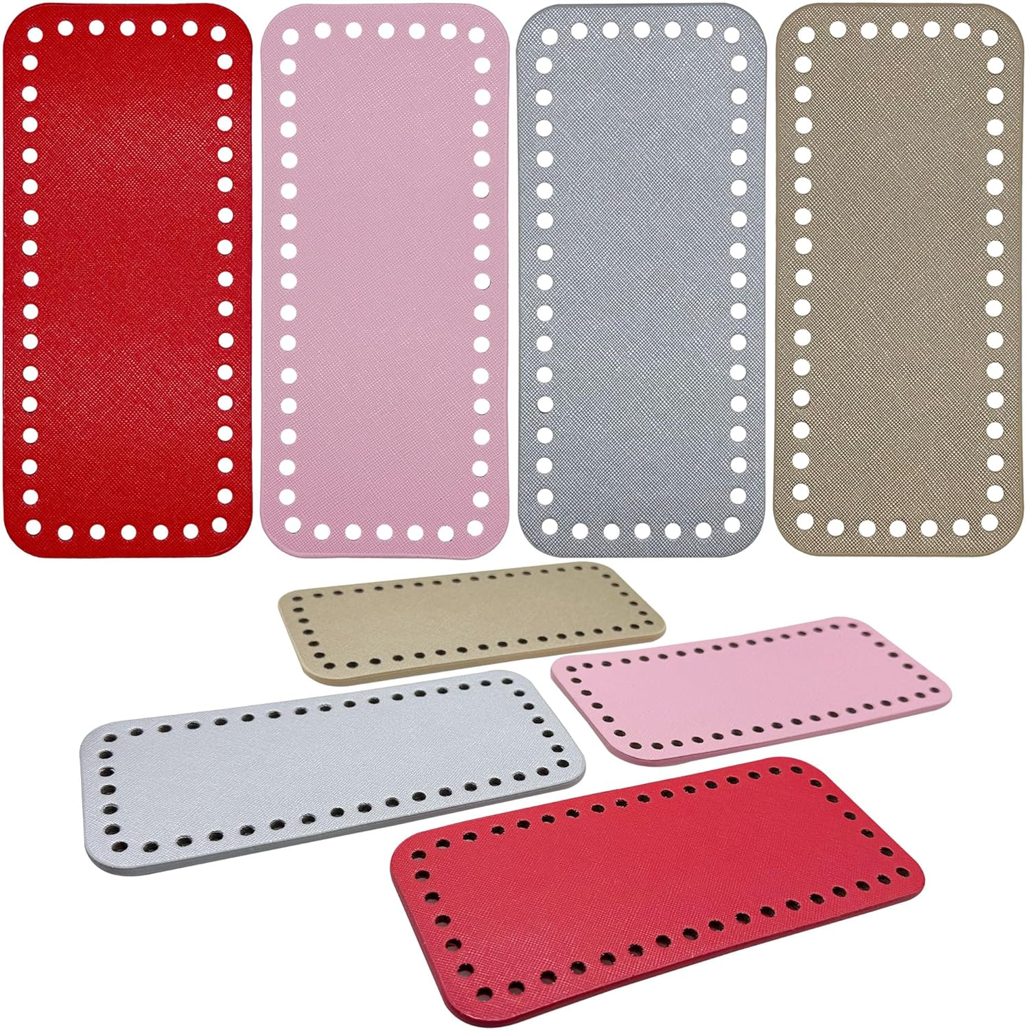 4 Color PU Leather Bag Bottom Base Crochet Bag Bottom, Rectangle Knitting Crochet Bags for Bags, DIY Shoulder Bag Accessories, Purse Making Supplies, 18 X 8Cm