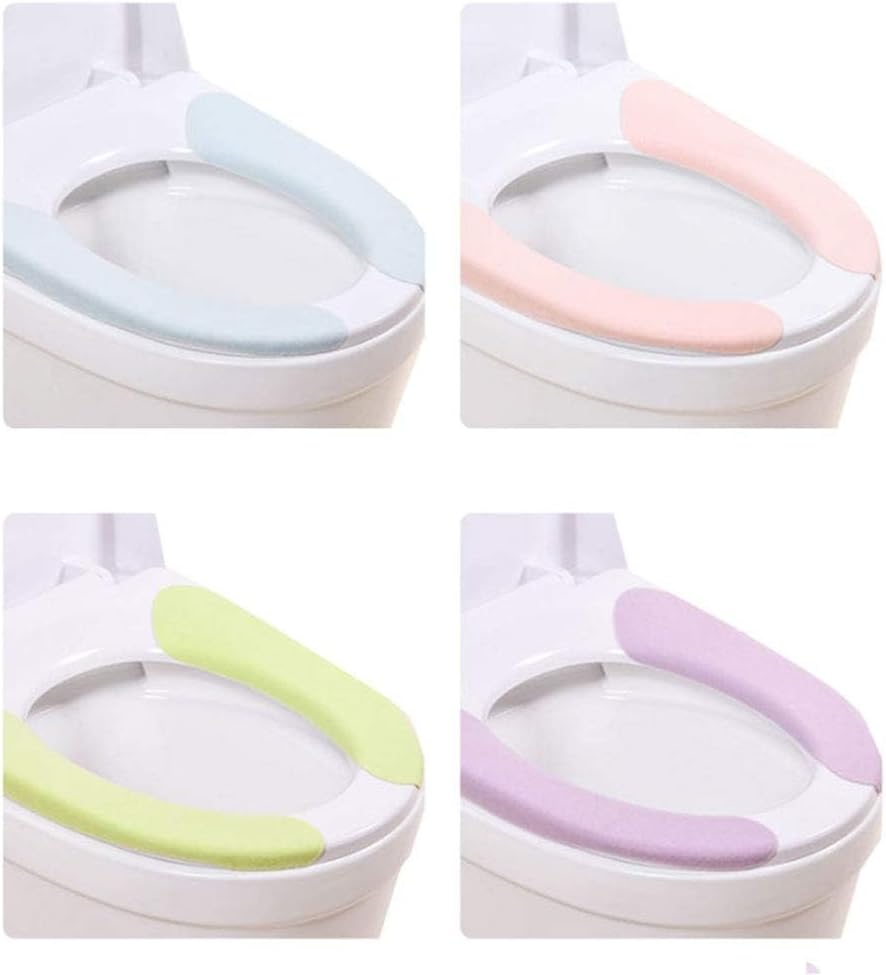 Bathroom Warmer Toilet Seat Cover Pads 4 Pack Washable and Reusable Cushion for Winter image number 2