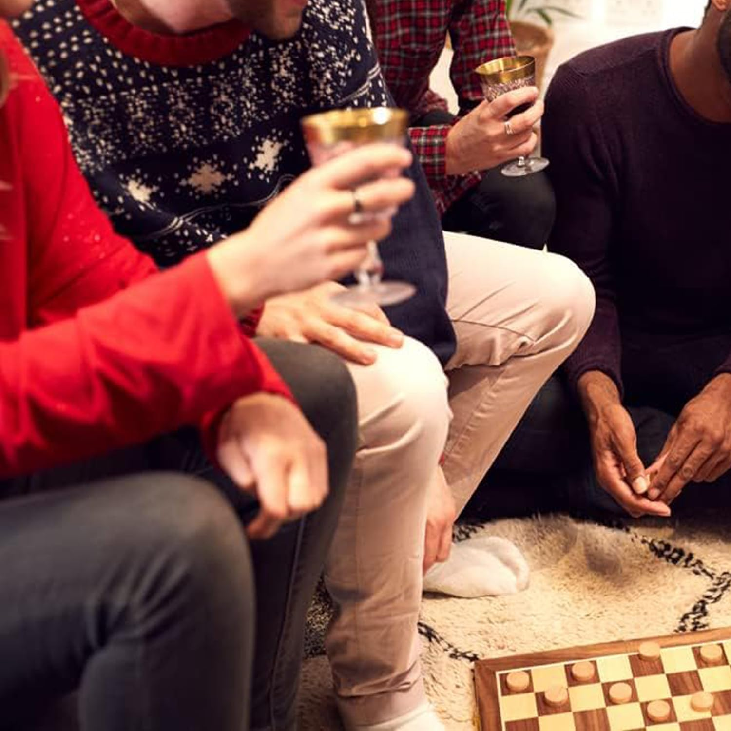 Checkers & Backgammon Pieces - Dark Brown/Natural, 15 Tablets Each - Board Game for 2 Players image number 3