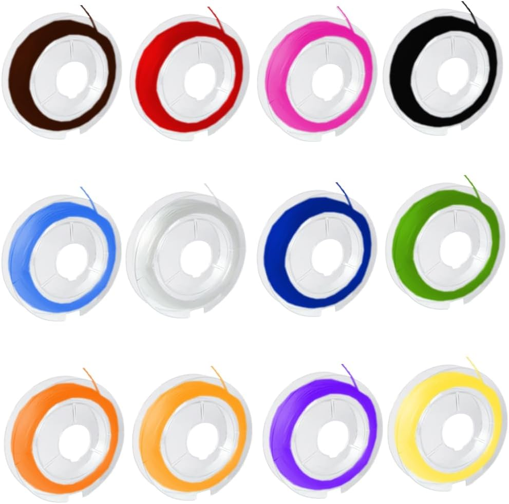 Elastic String for Bracelets 12 Roll 0.7Mm, High Stretchy Beading Elastic String for Bracelets Necklace Jewelry Making, 12 Color image number 6