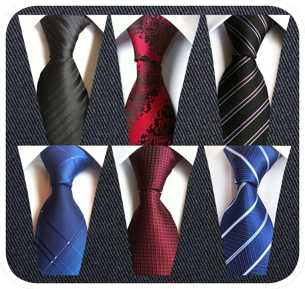 Adulove Men'S Necktie Classic Silk Tie Woven Jacquard Neck Ties 6/9 / 12 PCS