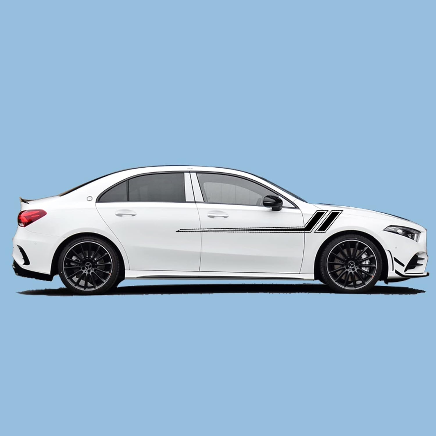 SUNJIKA Universal Vinyl Side Body Car Decals Sports Car Sticker Racing Stripes Car Side Body Vinyl Gaphic Decal DIY Modify Decoration Accessories for All Car SUV Vehicles (2Pc Black) image number 4