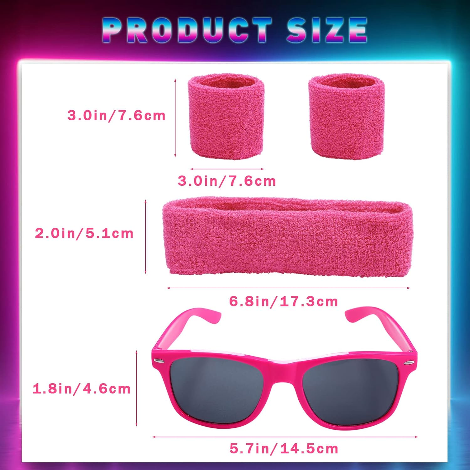 80S Fancy Dress Costume for Adults,80S Shell Suit Costume,90S Shell Suit Fancy Dress,Fashion Retro Tracksuit Outfit,90S Fancy Dress Costumes with Headband Wristbands Glasses image number 2