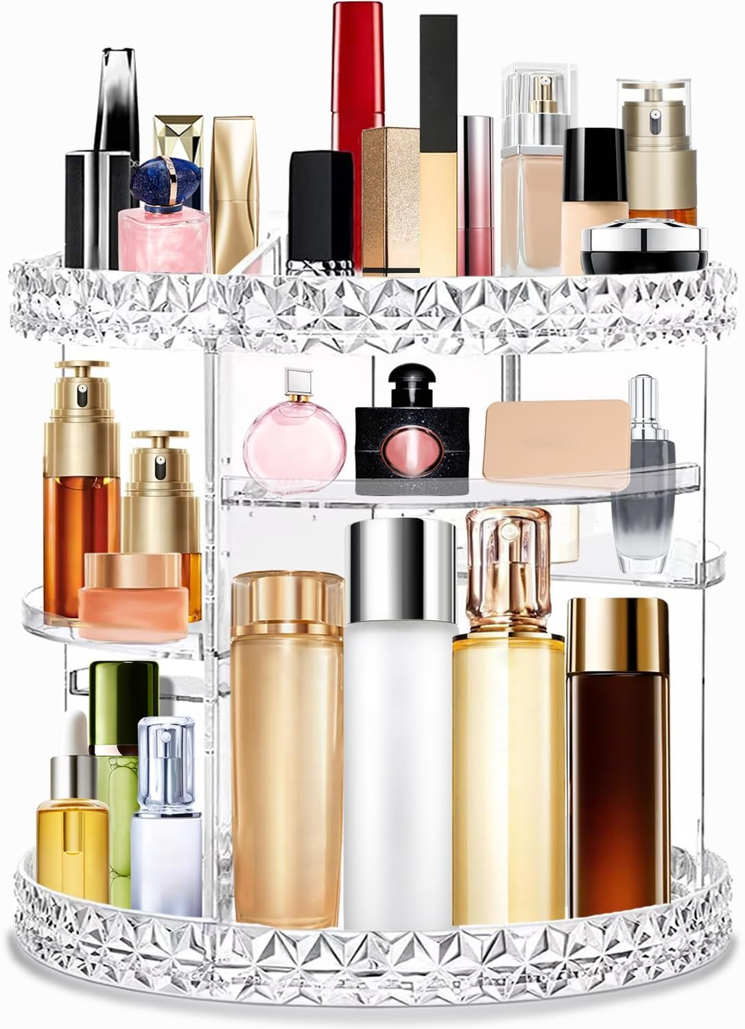 Kingtaily Rotating Makeup Organizer Spinning Makeup Organizer for Vanity, 360 Rotation with 6 Adjustable Layers, Large Capacity Vanity Organizer Skin-Care Organizers Clear Perfume Organizer image number 1
