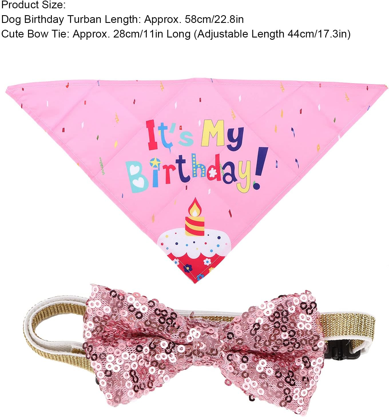 Dog Birthday Party Supplies,Dog Birthday Decoration Set - Dog Party Outfits with Scarf, Flags, and Hat for Pet Birthday Parties