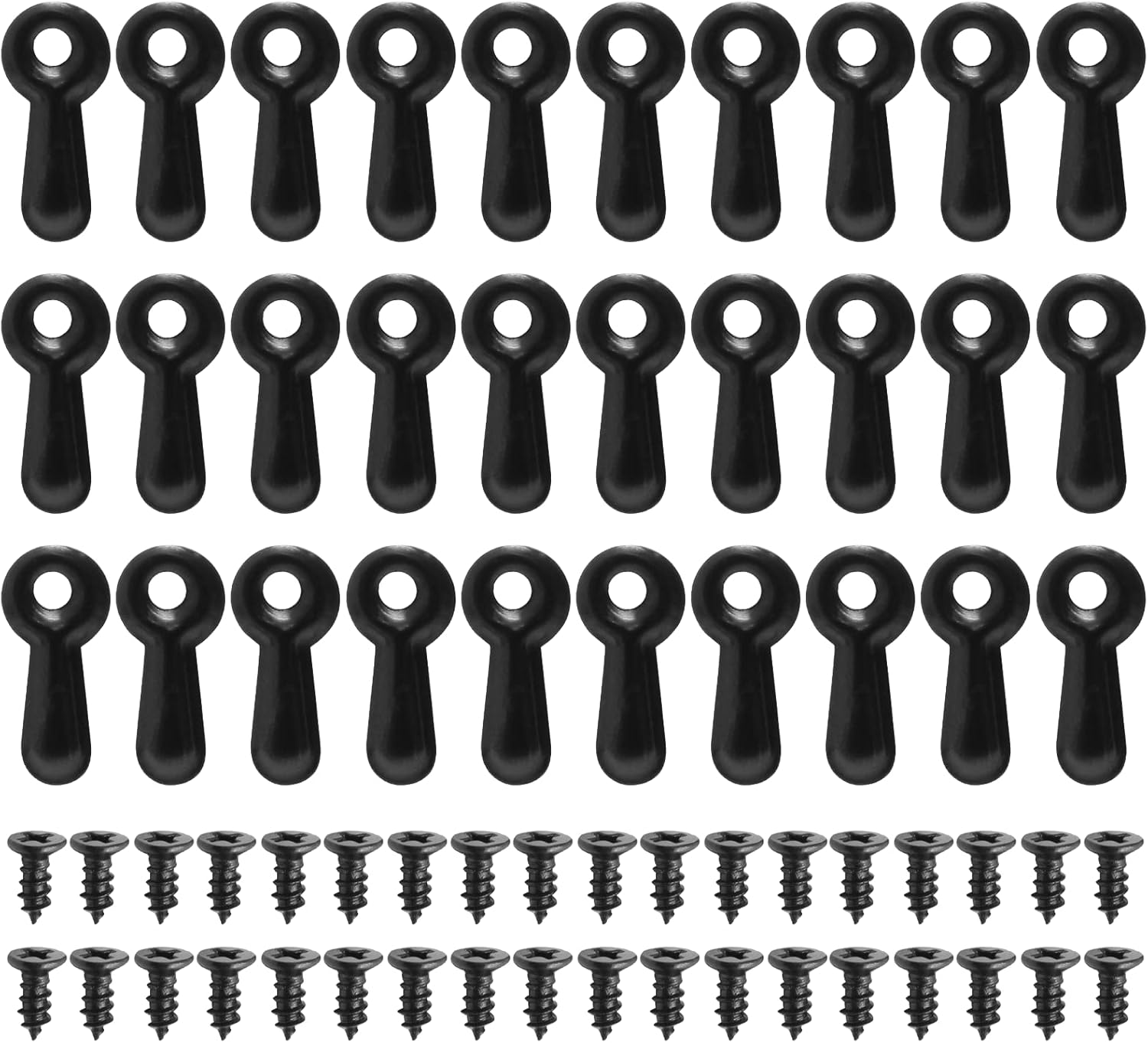 100 Pieces Picture Frame Turn Button Fasteners Set with 100 Pieces Screws, Picture Frame Backing Clips Hardware for Hanging Pictures, Craft, Photos (Black) image number 4