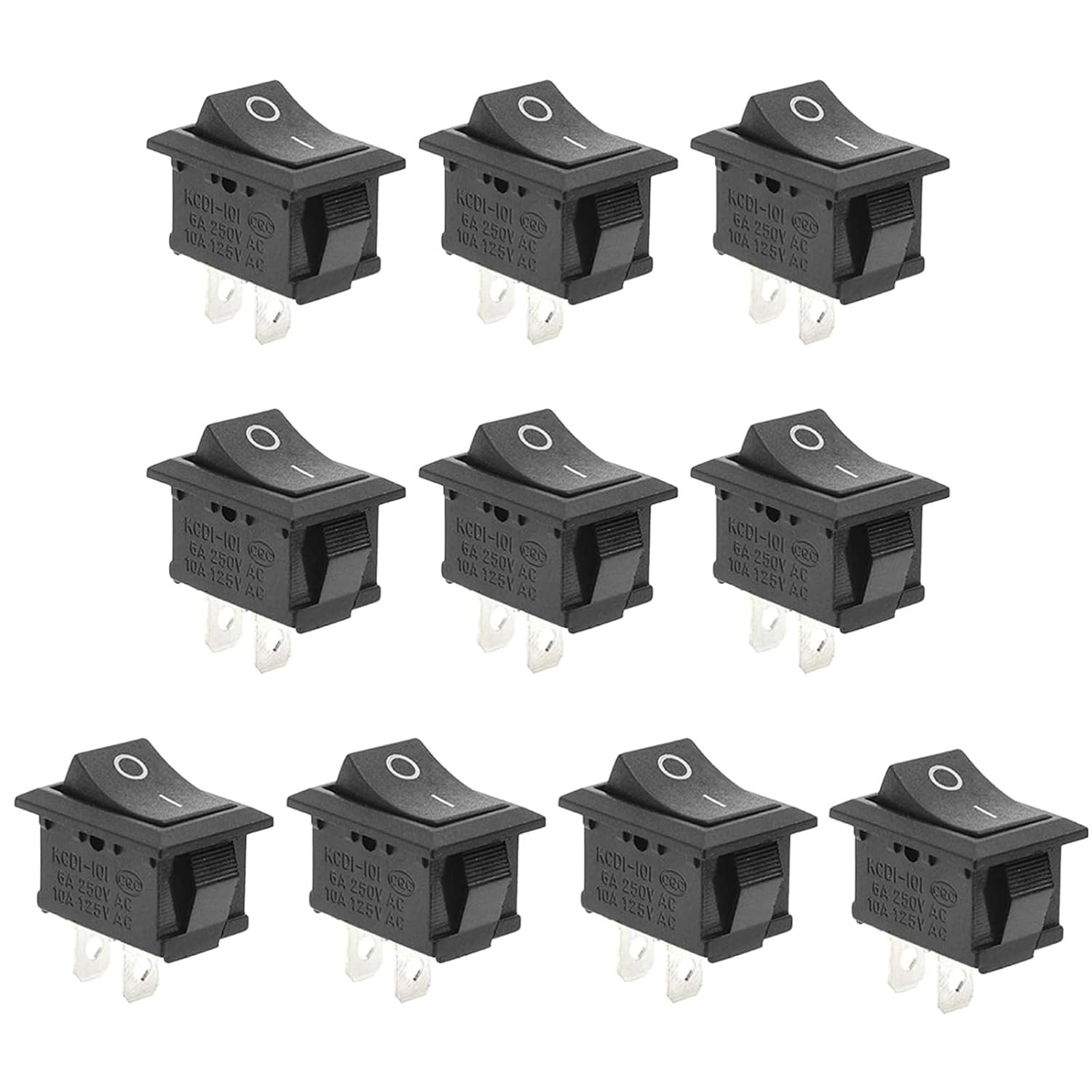 On/Off Boat Rocker Switch,2 Pin Position Snap 12V 110V 250V,Car Auto Boat round Rocker(10Pcs) image number 2