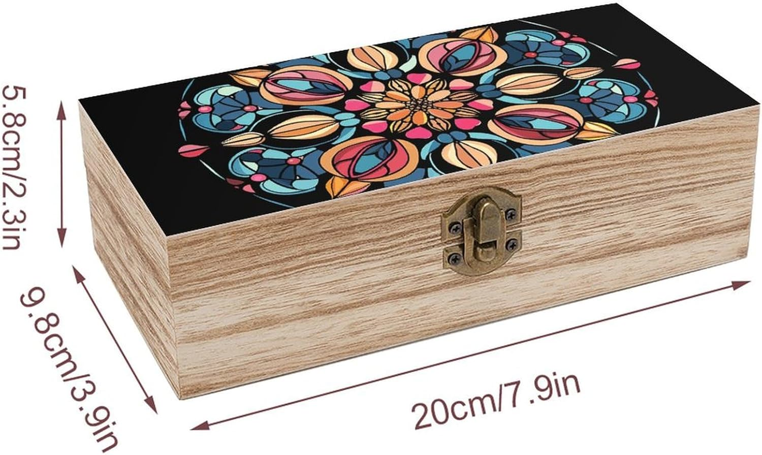 Art Deco Glass Wooden Box Wood Wedding Keepsake Boxes with Lids Small Decorative Boxes Lightweight Wooden Memory Storage Box for Crafts Keepsakes Jewelry Photo Letter Storage image number 2