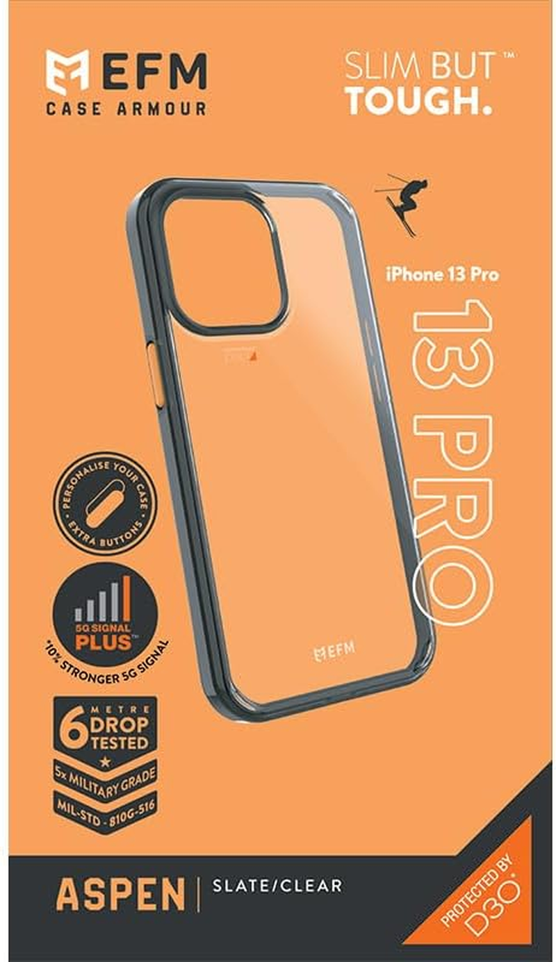 EFM Aspen Case Armour with D3O 5G Signal plus for Iphone 13 Pro (6.1") - Slate Clear image number 4