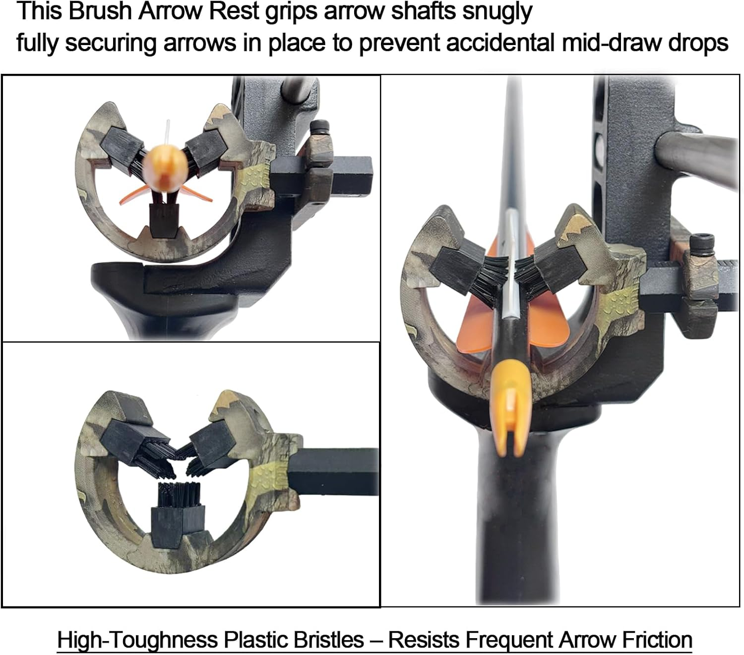 Archery Whisker Biscuit Arrow Rest Brush Capture Arrow Rest for Compound Bow & Recurve Bow Hunting Shooting Targeting Right and Left Hand - Black image number 3