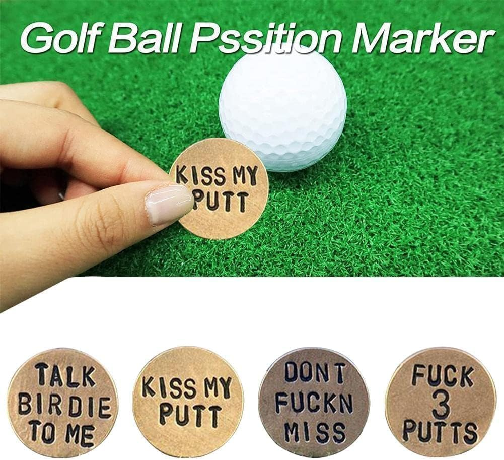 BWESOO Adult Humor Novelty Golf Ball Markers Funny Golf Ball Marker for Men with Funny Words Unique Golf Gag Gifts for Men or Women Golfers,On-Course Accessories,Golf image number 1