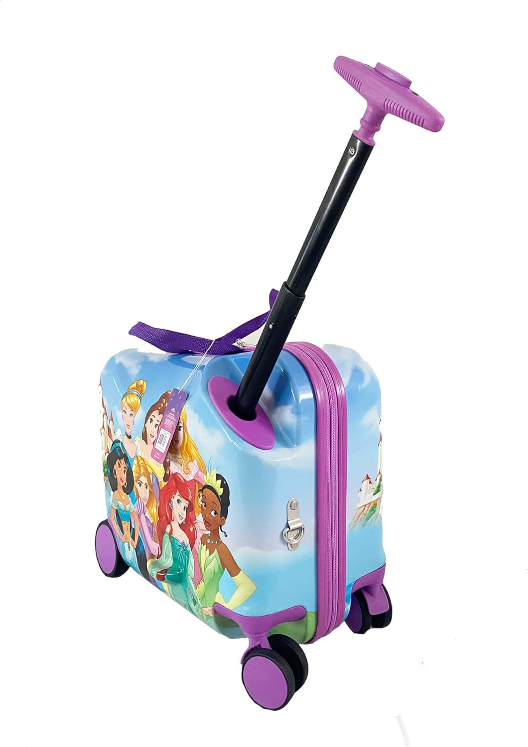 Fast Forward Kids Hardside Ride on Luggage for Kids 18" Suitcase Cute Lightweight Travel Trolly, Multicolor, 18 Inch, Princess image number 5