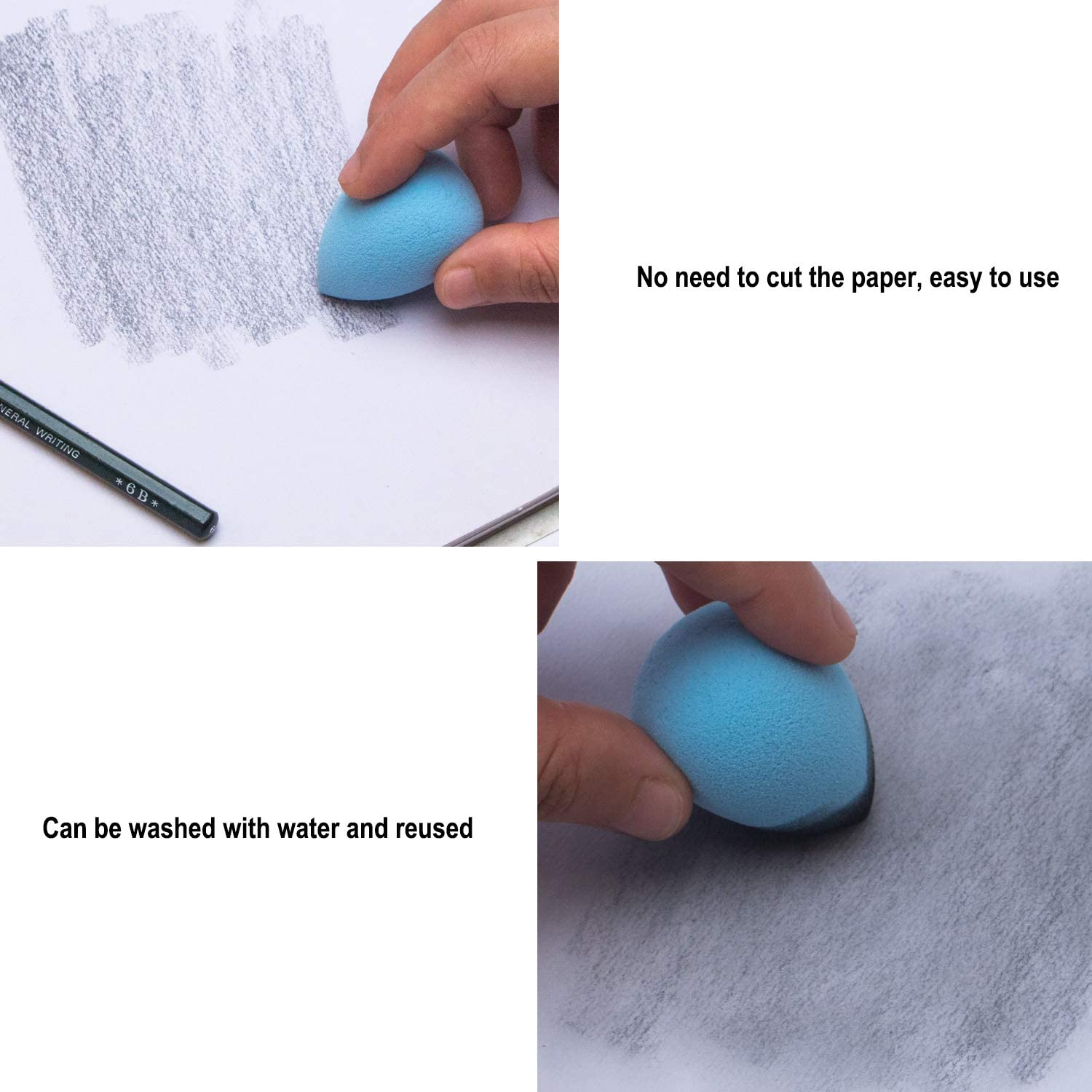 33 Pcs Blending Stumps Tortillions Set Sketch Drawing Tools Art Blenders with Sketch Sandpaper Pencil Sharpener, Pencil Extension Tool, Drawing Kneaded Eraser Sponge Sketch for Student Sketch Drawing image number 6