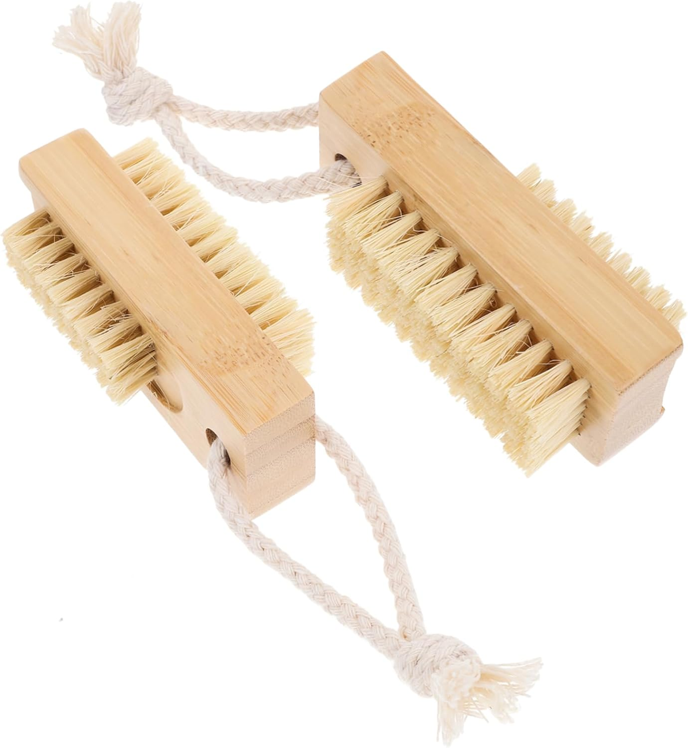 NULYLU 2Pcs Heavy Duty Bamboo Sisal Nail Brush for Fingernails Cleaning Professional Nail Scrubber image number 4