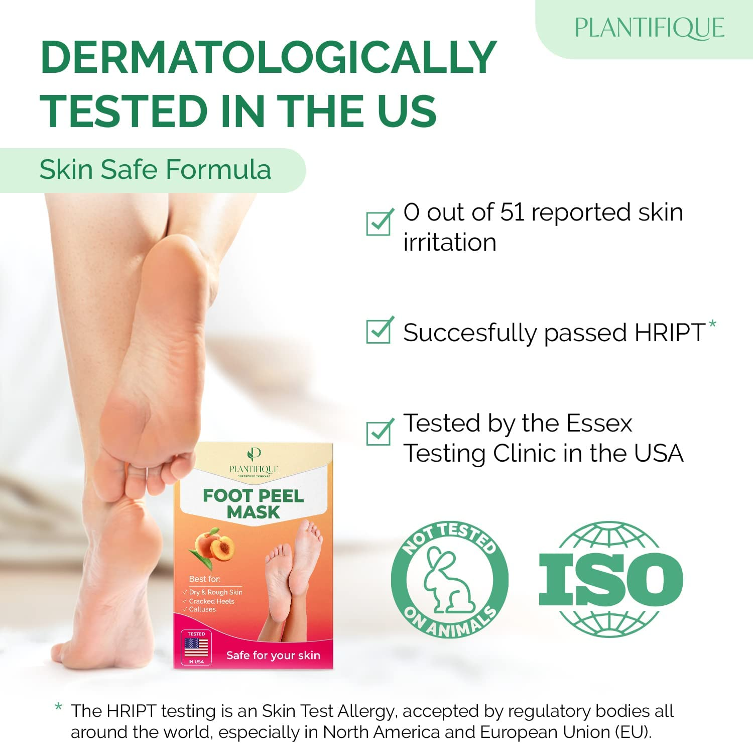 PLANTIFIQUE Foot Peeling Mask 1 Pack | Dermatologically Tested Repairs Heels & Removes Dry Dead Skin for Baby Soft Feet | Exfoliating Foot Peel Mask for Dry Cracked Feet | Peach image number 5