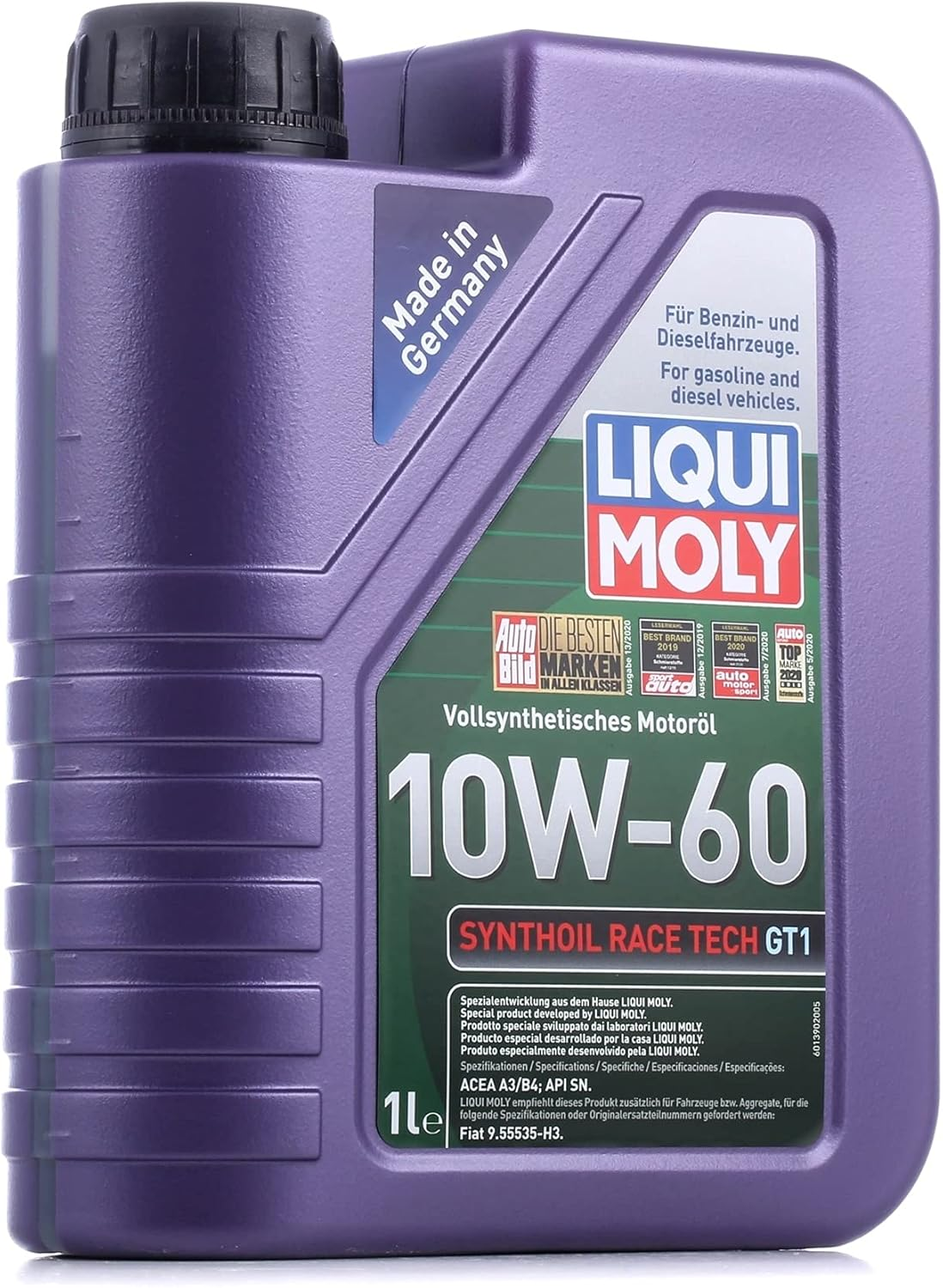 LIQUI MOLY Synthoil Race Tech GT1 10W-60 | 1 L | Fully Synthetic Engine Oil | SKU: 8908