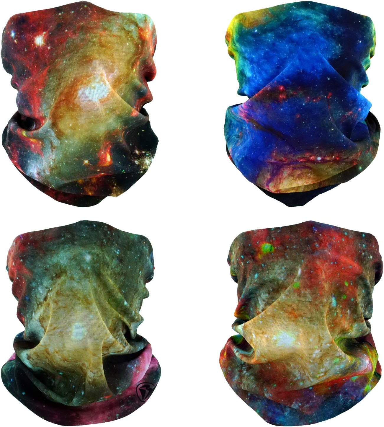 SMEHCF 4 Headband Bandana Balaclava Half Face Mask Shield Head Hair Scarf Neck Gaiter Hat Multipurpose for Women Men Breathable Reusable Washable Camo Cashew Flower Black Grey - 4 Colorful Flower image number 5