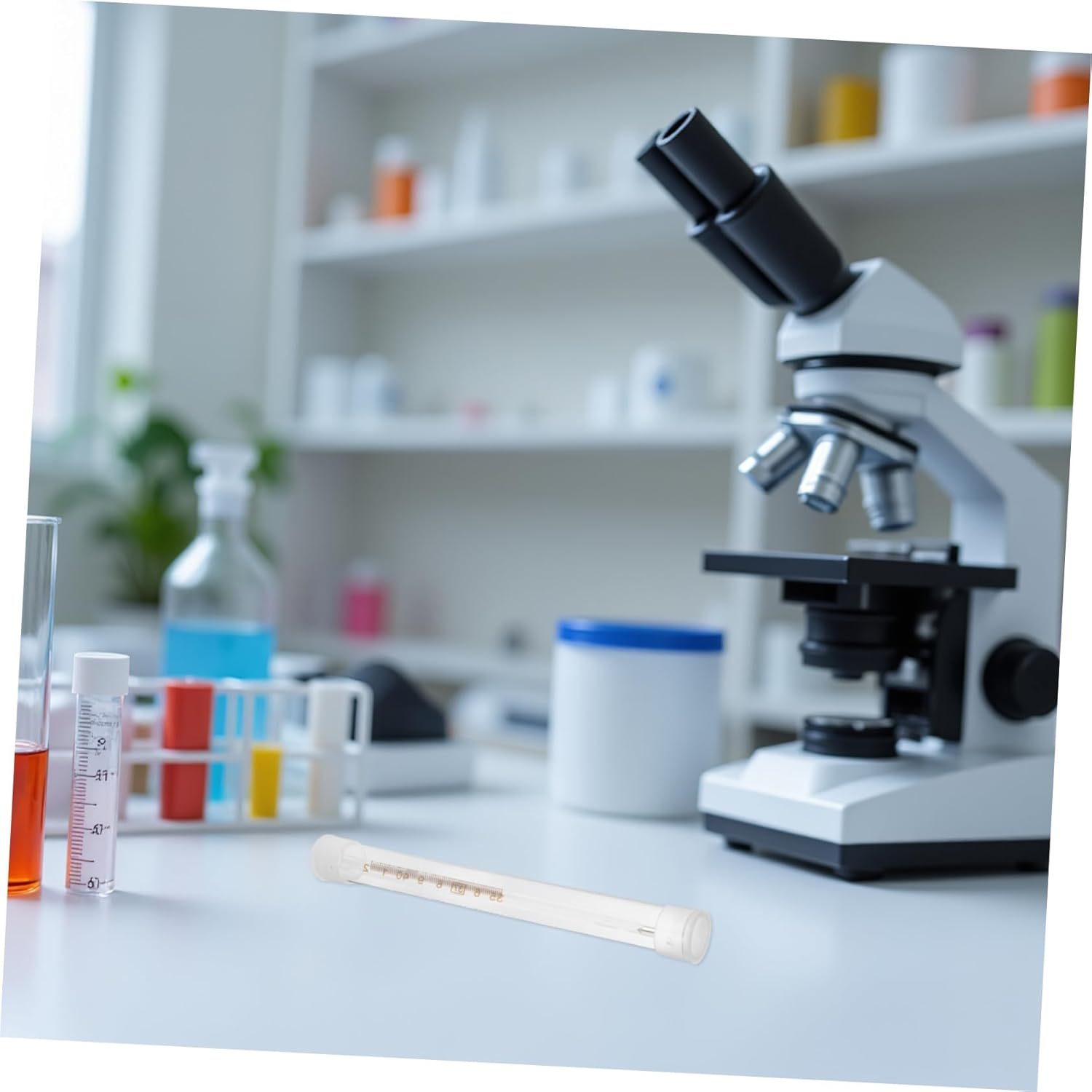 10Pcs Thermometer Protective Case Transparent Storage Tube for Travel and Home Use Lightweight Portable Thermometer Organizer with Needle Holder Compact Safety Container for Clinic image number 2