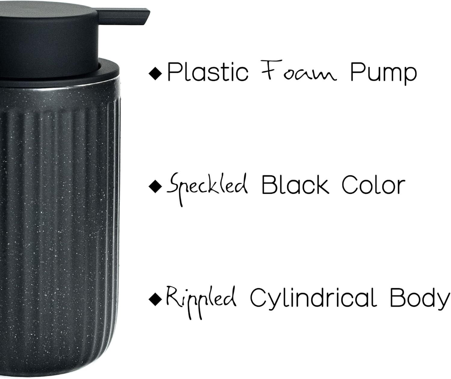 Ceramic Hand Soap Pump Foam Dispenser Black, Speckled Rippled Bubble up Foam Dispenser Bottle, 12 Oz Soap Foam Dispenser with Silicone Pump, Bathroom Refillable Soap Dispenser - Beige 2 Pieces image number 5